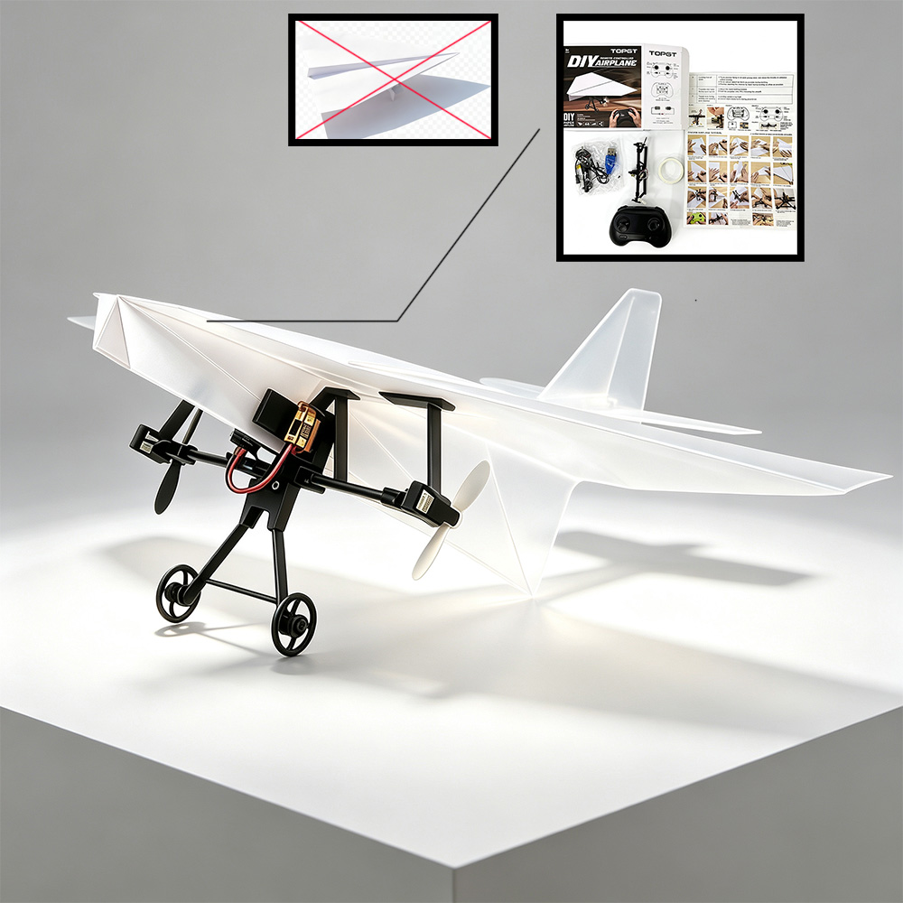 Rc Planes Horizon Hobby - Elektryczny papierowy samolot RC DIY, składany